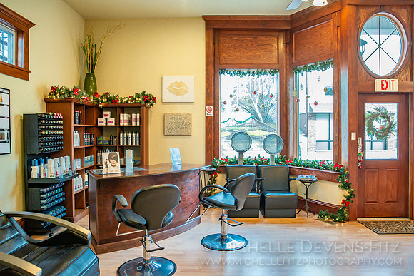 Interior of JaViNo Salon, a hair salon located in Plains, Pennsylvania.